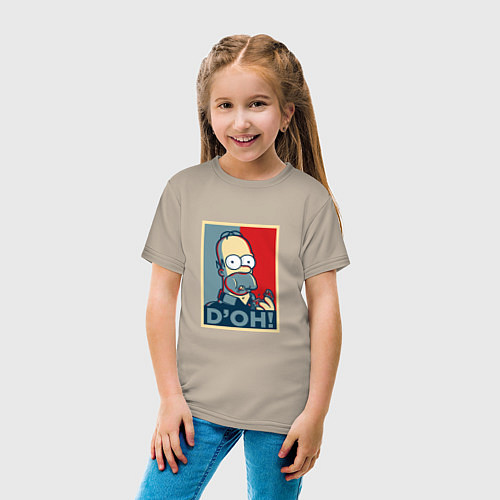 Детская футболка D'oh Poster / Миндальный – фото 4