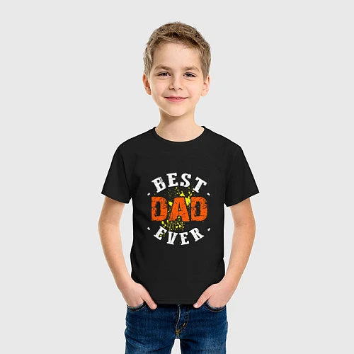 Детская футболка Best Dad Ever / Черный – фото 3