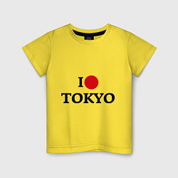 Футболка хлопковая детская I love tokio, цвет: желтый
