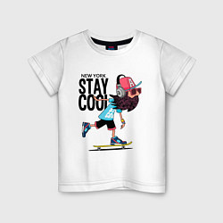 Футболка хлопковая детская Stay cool, цвет: белый