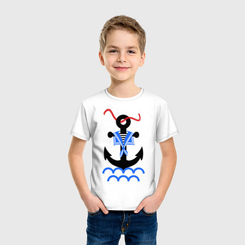 Детская футболка Морской якорь / Белый – фото 3