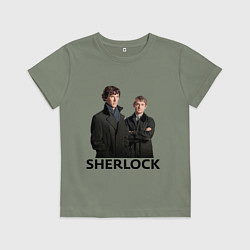 Футболка хлопковая детская Sherlock, цвет: авокадо