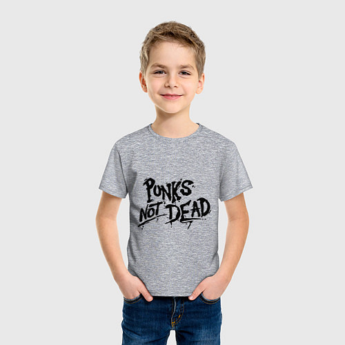 Детская футболка Punks not dead / Меланж – фото 3