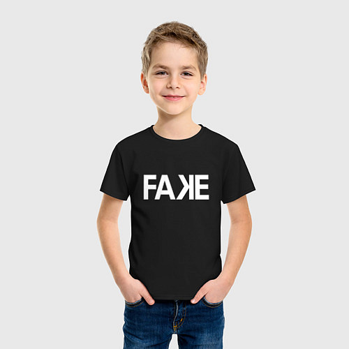 Детская футболка Fake / Черный – фото 3