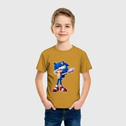 Футболка хлопковая детская Sonic dab, цвет: горчичный — фото 2
