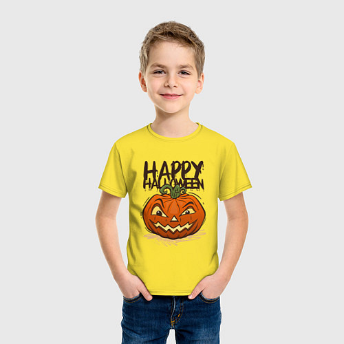 Детская футболка Happy halloween / Желтый – фото 3