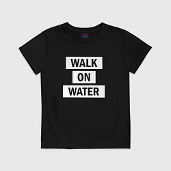 Футболка хлопковая детская 30 STM: Walk on water, цвет: черный