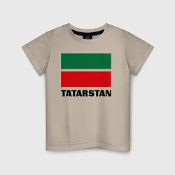 Футболка хлопковая детская Флаг Татарстана, цвет: миндальный