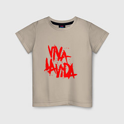 Футболка хлопковая детская Viva La Vida, цвет: миндальный