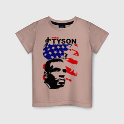 Футболка хлопковая детская Mike Tyson: USA Boxing, цвет: пыльно-розовый