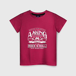 Футболка хлопковая детская Asking Alexandria: Rock'n'Roll, цвет: маджента