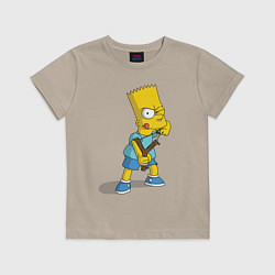 Футболка хлопковая детская Bart Bully, цвет: миндальный