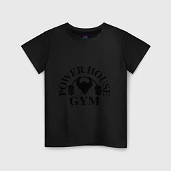 Футболка хлопковая детская Power House Gym, цвет: черный