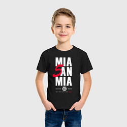 Футболка хлопковая детская Bayern FC: Mia San Mia, цвет: черный — фото 2