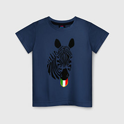Футболка хлопковая детская Juventus Zebra, цвет: тёмно-синий