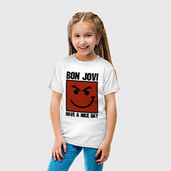 Футболка хлопковая детская Bon Jovi: Have a nice day, цвет: белый — фото 2