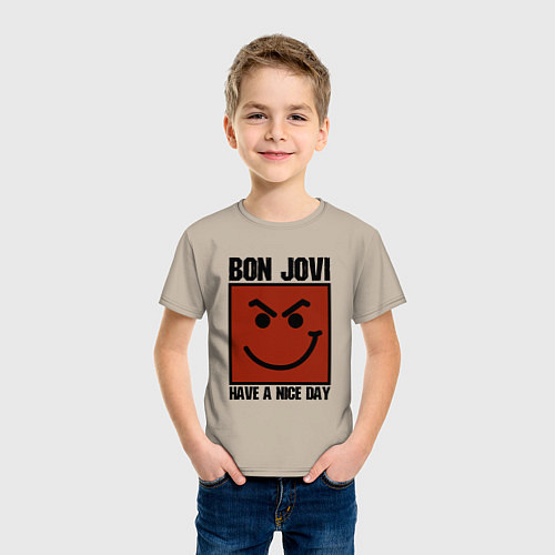 Детская футболка Bon Jovi: Have a nice day / Миндальный – фото 3