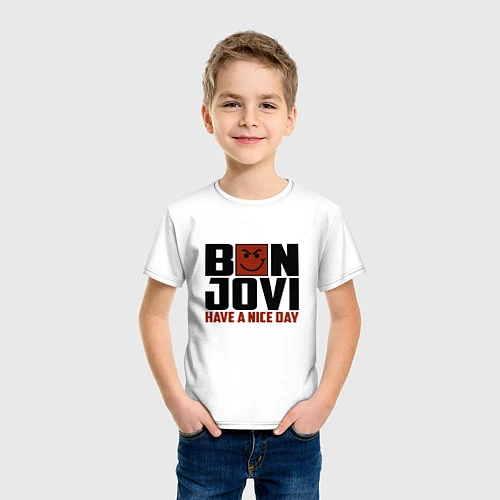 Детская футболка Bon Jovi: Nice day / Белый – фото 3