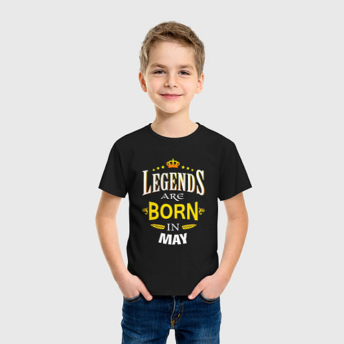 Детская футболка Legends are born in may / Черный – фото 3