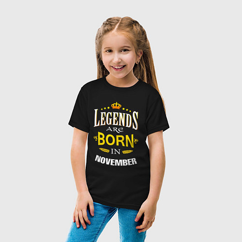 Детская футболка Legends are born in november / Черный – фото 4