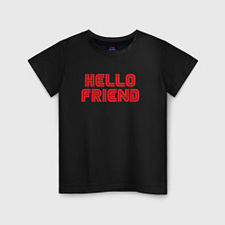 Футболка хлопковая детская Hello Friend, цвет: черный