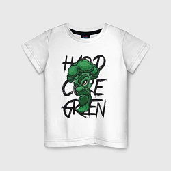 Футболка хлопковая детская Broccoli Hardcore Green, цвет: белый