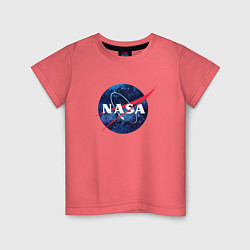 Футболка хлопковая детская NASA: Cosmic Logo, цвет: коралловый