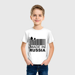 Футболка хлопковая детская Made in Russia штрихкод, цвет: белый — фото 2