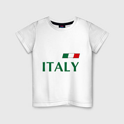 Футболка хлопковая детская Сборная Италии: 1 номер, цвет: белый