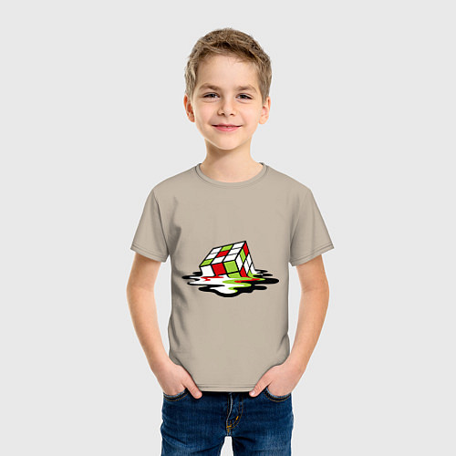 Детская футболка Кубик рубика / Миндальный – фото 3