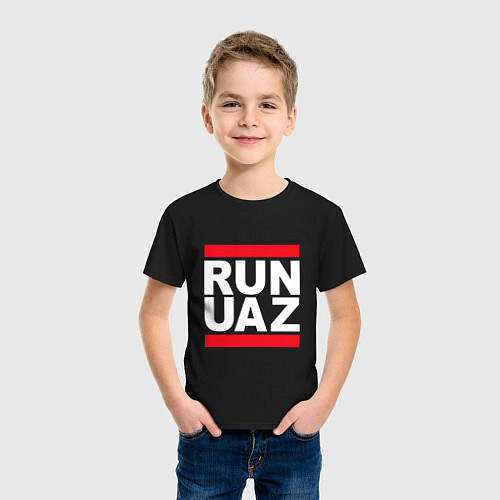 Детская футболка Run UAZ / Черный – фото 3