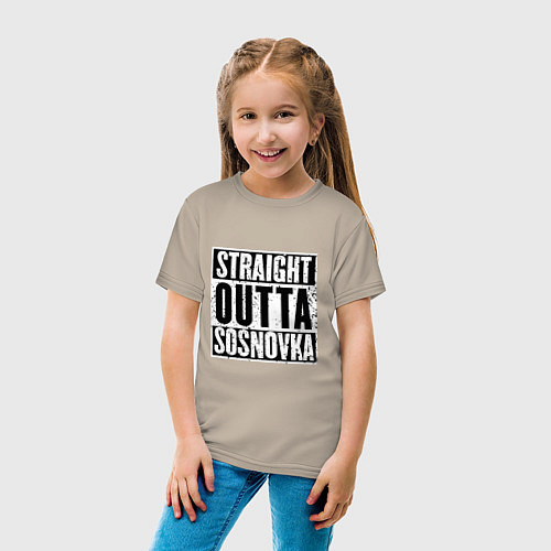 Детская футболка Straight Outta Sosnovka / Миндальный – фото 4