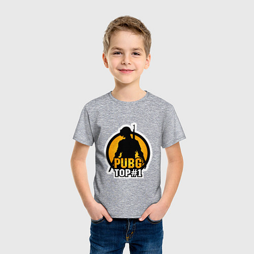 Детская футболка PUBG Top 1 / Меланж – фото 3