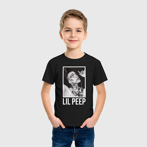 Детская футболка Lil Peep: White Style / Черный – фото 3
