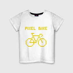 Футболка хлопковая детская Pixel Bike one color, цвет: белый