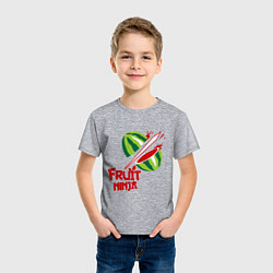 Футболка хлопковая детская Fruit Ninja, цвет: меланж — фото 2