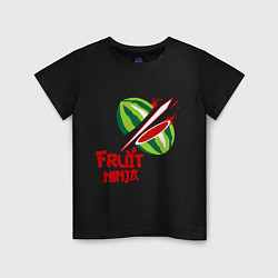 Футболка хлопковая детская Fruit Ninja, цвет: черный