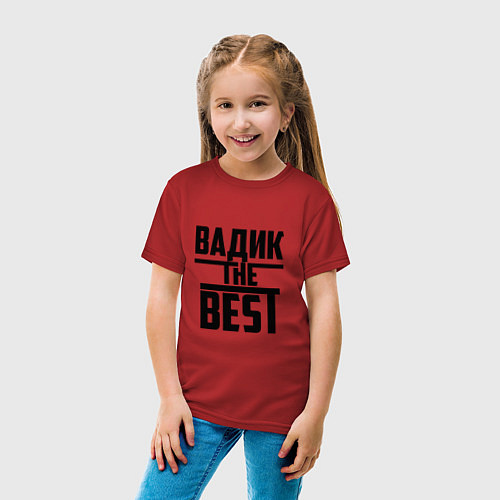 Детская футболка Вадик the best / Красный – фото 4