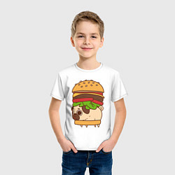 Футболка хлопковая детская Мопс-бургер, цвет: белый — фото 2