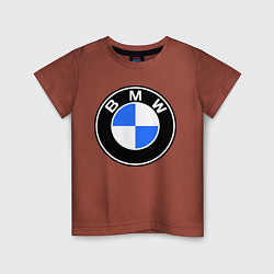 Футболка хлопковая детская Logo BMW, цвет: кирпичный