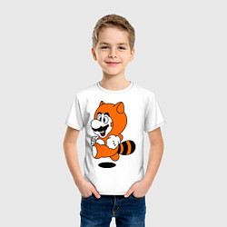 Футболка хлопковая детская Mario In Tanooki Suit, цвет: белый — фото 2