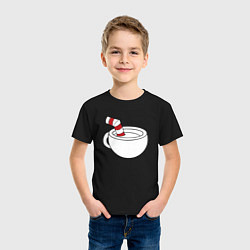 Футболка хлопковая детская Red Cuphead, цвет: черный — фото 2