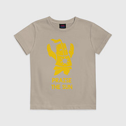 Футболка хлопковая детская Praise the Sun, цвет: миндальный