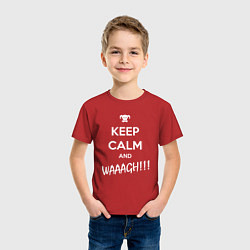 Футболка хлопковая детская Keep Calm & WAAAGH, цвет: красный — фото 2