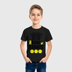 Футболка хлопковая детская King of tennis, цвет: черный — фото 2