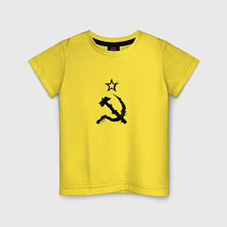 Футболка хлопковая детская СССР: Серп и молот, цвет: желтый