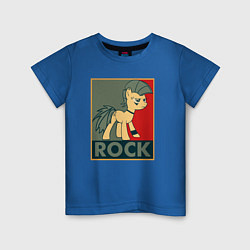 Футболка хлопковая детская Rock Pony, цвет: синий