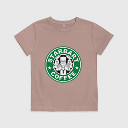 Футболка хлопковая детская Starbart, цвет: пыльно-розовый