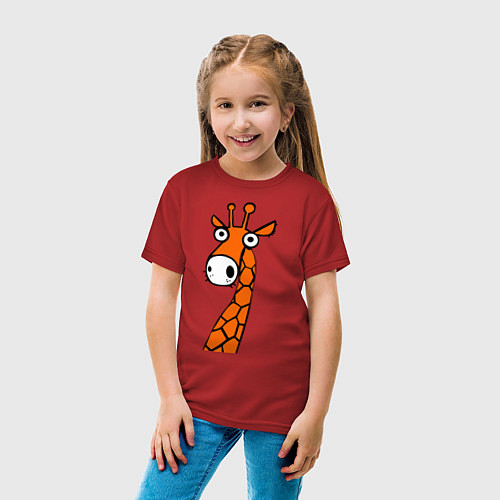 Детская футболка Дикий жирафик / Красный – фото 4