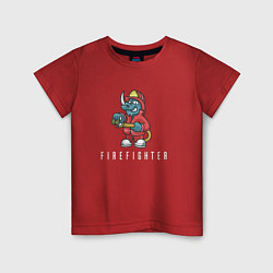 Футболка хлопковая детская Firefighter, цвет: красный